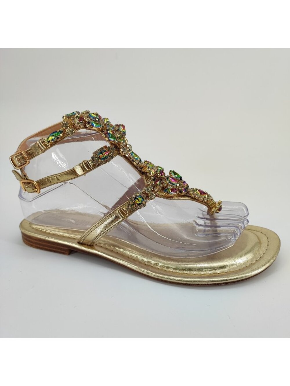 Azalea Wang Attention Ima Need You To Face Front Women's Sz 9 US Gold Sandals